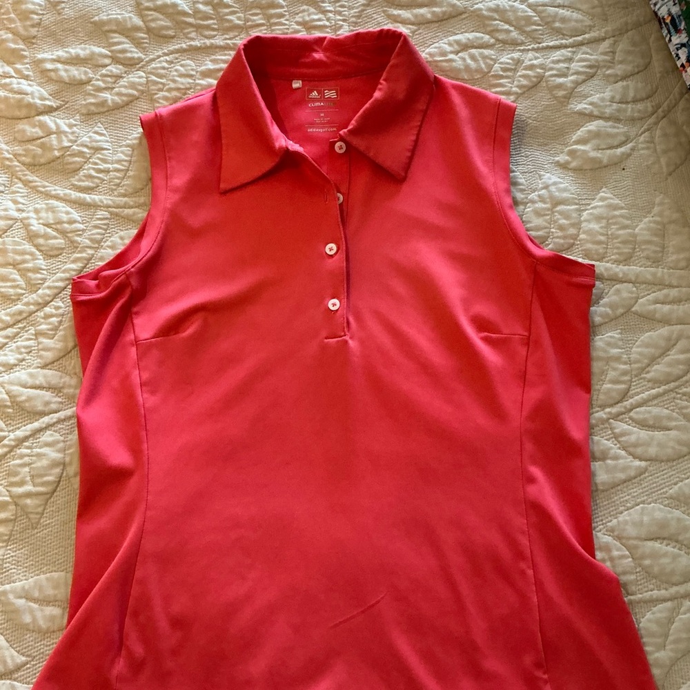 Women's Sleeveless Red Polo Top